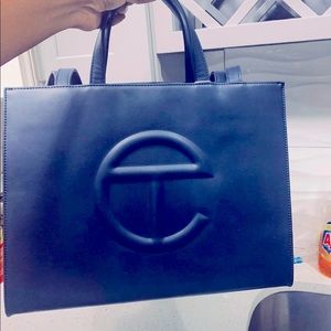 Medium Navy Shopping Bag